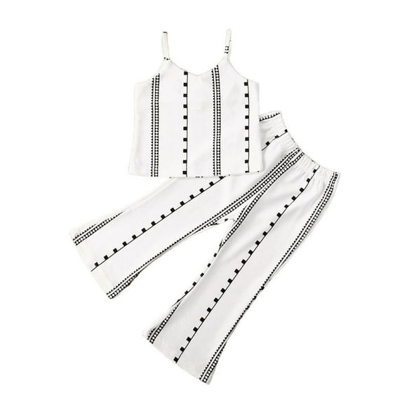 Odeerbi Baby Girls Boys Clothes Baby Outfits Shirts Sets Toddler Kids Soft Suspenders Striped Tops vest Flared Pants