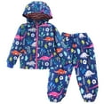 thumbnail image 1 of Odeerbi Baby Girls Boys Clothes Baby Outfits Shirts Sets Toddler Long Sleeve Dino Coat Rainproof Hooded Jacket Trousers Suit, 1 of 8
