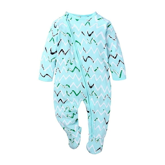 Odeerbi Baby Girls Boys Clothes Newborn Infant Footie Rompers Autumn Zipper Long Sleeve Romper