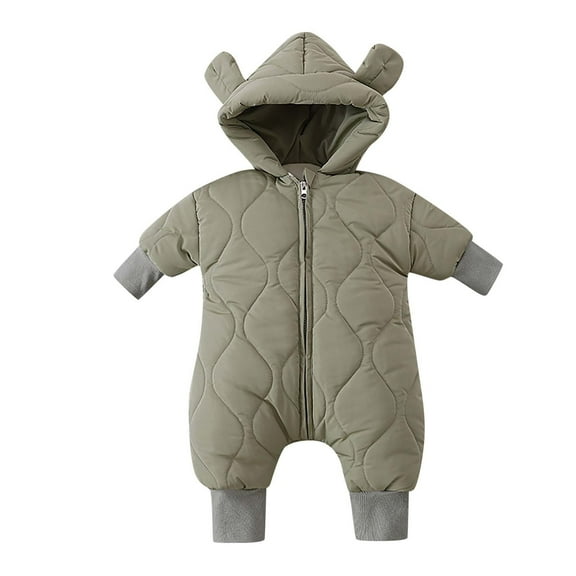 Odeerbi Baby Girls Boys Clothes Baby Rompers Autumn Winter Toddler Long-Sleeve Padded Hooded Romper Suit