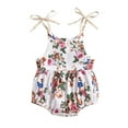 thumbnail image 1 of Odeerbi Baby Girls Boys Clothes Baby Rompers Flowers Straps Sleeveless Jumpsuit 2024 Casual Bodysuit, 1 of 9
