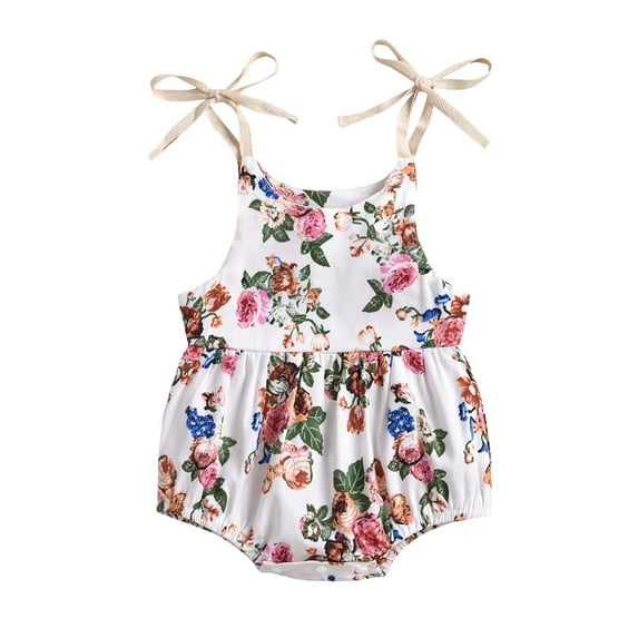Odeerbi Baby Girls Boys Clothes Baby Rompers Flowers Straps Sleeveless Jumpsuit 2024 Casual Bodysuit