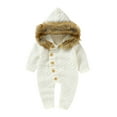 thumbnail image 1 of Odeerbi Baby Girls Boys Clothes Baby Rompers Infant Winter Keep Warm Knit Hoodie Romper Sweater Jumpsuit, 1 of 9