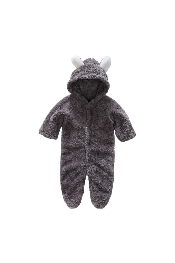 Baby Girls Boys Clothes Baby Rompers Newborn Fleece Footie Snowsuit Winter Bunting Onesie Cartoon Warm Hooded Romper Jumpsuit Outfits