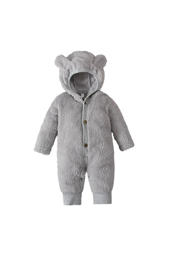 Baby Girls Boys Clothes Baby Rompers Newborn Fleece Footie Snowsuit Winter Bunting Onesie Cartoon Warm Hooded Romper Jumpsuit Outfits