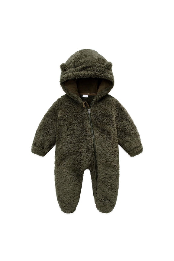 Baby Girls Boys Clothes Baby Rompers Newborn Fleece Footie Snowsuit Winter Bunting Onesie Cartoon Warm Hooded Romper Jumpsuit Outfits