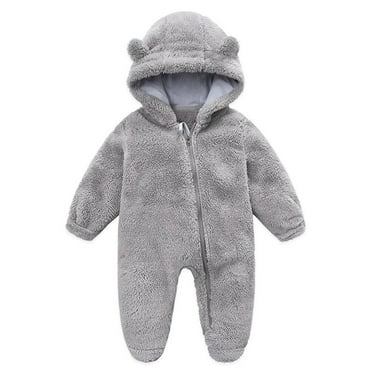 Odeerbi Baby Girls Boys Clothes Baby Rompers Newborn Fleece Footie Snowsuit Winter Bunting Onesie Cartoon Warm Hooded Romper Jumpsuit Outfits