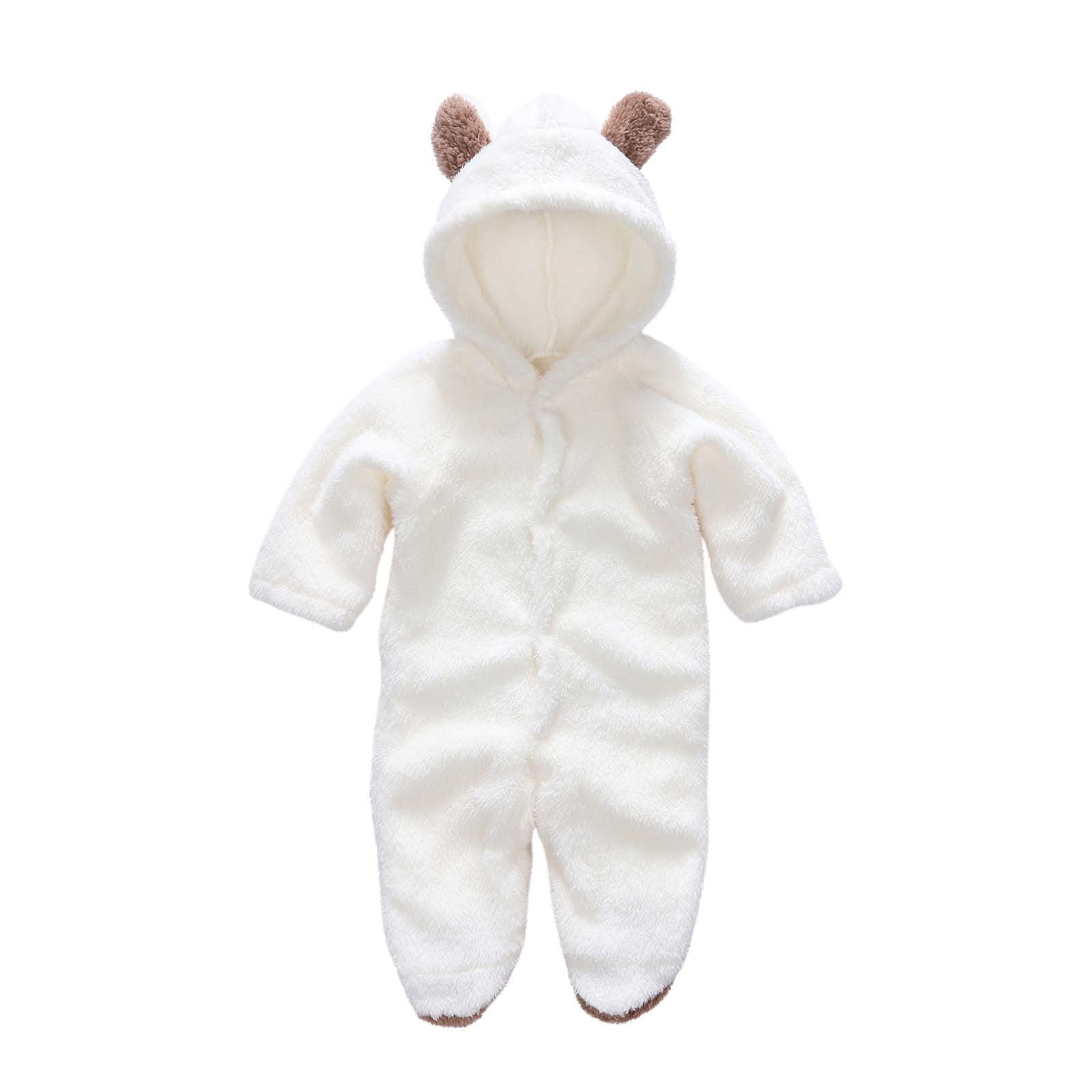 Baby Girls Boys Clothes Baby Rompers Newborn Fleece Footie Snowsuit Winter Bunting Onesie Cartoon Warm Hooded Romper Jumpsuit Outfits