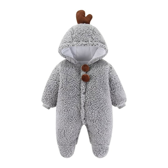 Odeerbi Baby Girls Boys Clothes Baby Rompers Newborn Fleece Footie Snowsuit Winter Cartoon Warm Hooded Romper Jumpsuit Outfits
