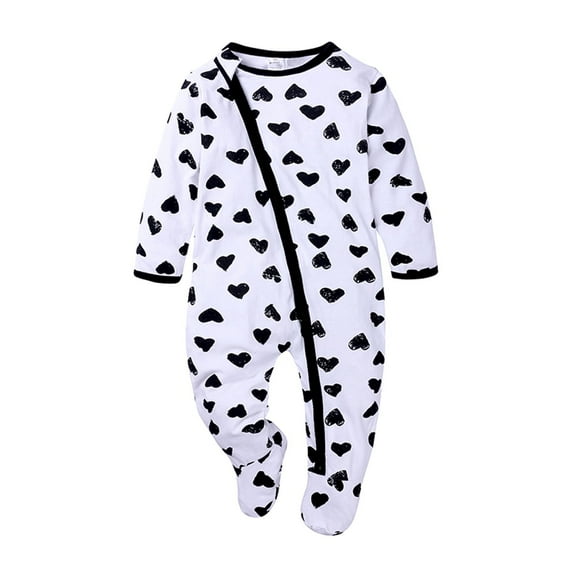 Odeerbi Baby Girls Boys Clothes Newborn Infant Footie Rompers Autumn Zipper Long Sleeve Romper