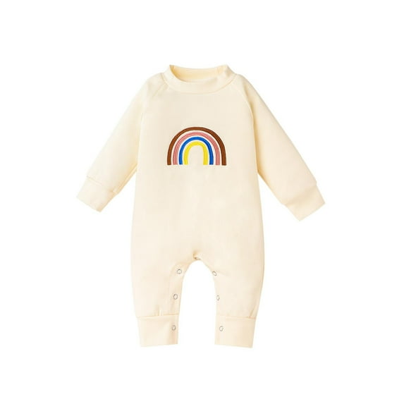 Odeerbi Baby Girls Boys Romper 2025 Long Sleeve Cute Rainbow Jumpsuits Clothes Overalls