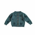 thumbnail image 1 of Odeerbi Baby Girls Cardigan Sweater Children Clothing Long Sleeve Plaid Sweater Cardigan Blue, 1 of 9