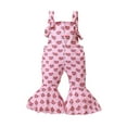 thumbnail image 1 of Odeerbi Baby Girls Clothes Toddler Jumpsuit Outfit Valentine Love Jumpsuits Cartoon Printing Strap Romper Pants Pink, 1 of 8