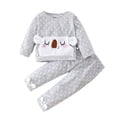 thumbnail image 1 of Odeerbi Baby Girls Clothes Toddler Outfit Autumn Winter Children's Clothing Set Animal Long Sleeve Tops Dot Pants Outfits Gray, 1 of 9