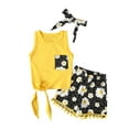 thumbnail image 1 of Odeerbi Baby Girls Clothes Toddler Outfit Kids Short Summer Sleeveless Vest Floral Shorts Clothes Set Yellow, 1 of 9