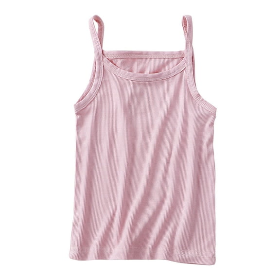 Odeerbi Baby Girls Clothes Toddler Outfit Summer Sweat-absorbing Breathable Stretch Bottoming Camisole Top Pink
