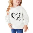 thumbnail image 1 of Odeerbi Baby Girls Crewneck Sweatshirts Pullover Sweatshirts Fall Winter Middle Big Children Heart-shaped Print Long Sleeve Top Sweater White, 1 of 5
