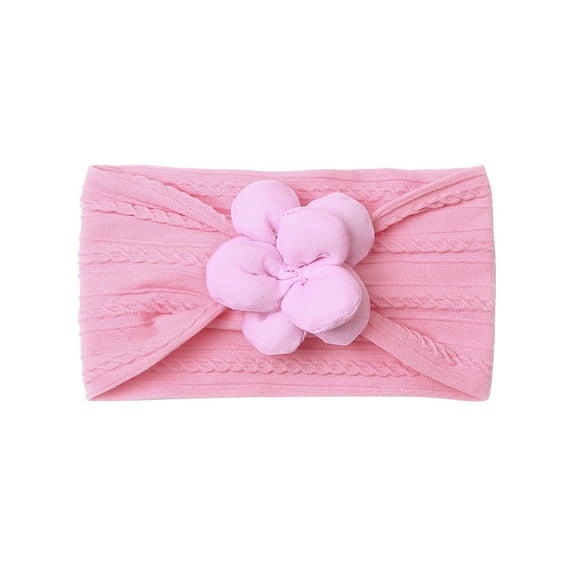Odeerbi Baby Girls Elastics Hair Bows Headband Toddler Cute Bowknot Flower Hair Band Solid Color Headdress Hair Accessories Hot Pink