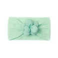 thumbnail image 1 of Odeerbi Baby Girls Elastics Hair Bows Headband Toddler Cute Bowknot Flower Hair Band Solid Color Headdress Hair Accessories Mint Green, 1 of 4