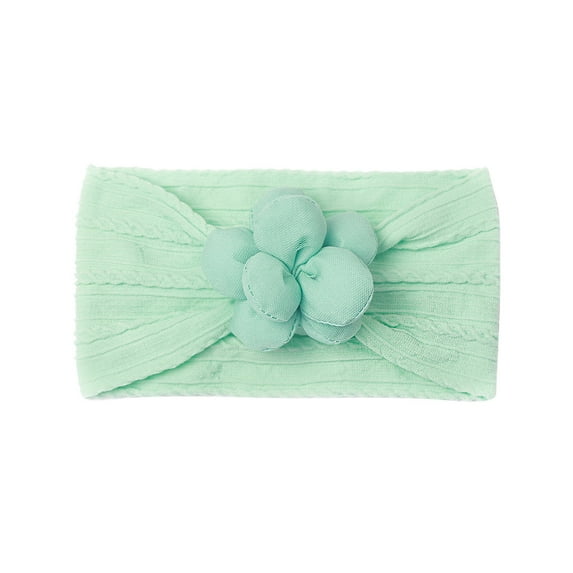 Odeerbi Baby Girls Elastics Hair Bows Headband Toddler Cute Bowknot Flower Hair Band Solid Color Headdress Hair Accessories Mint Green