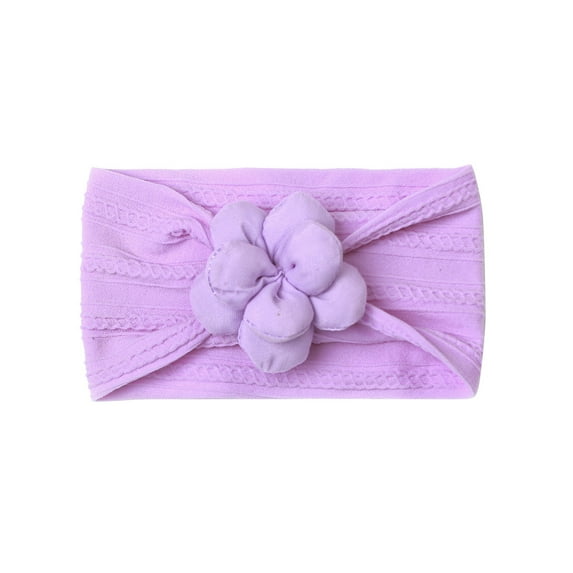 Odeerbi Baby Girls Elastics Hair Bows Headband Toddler Cute Bowknot Flower Hair Band Solid Color Headdress Hair Accessories Purple