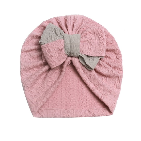 Odeerbi Baby Girls Elastics Hair Bows Headband Toddler Cute Bowknot Solid Color Hair Band Hair Accessories Hat Pink