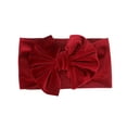 thumbnail image 1 of Odeerbi Baby Girls Elastics Hair Bows Headband Toddler Gold Velvet Pleated Headband Cute Solid Color Oversized Headband Hair Accessories Red, 1 of 4