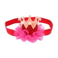 thumbnail image 1 of Odeerbi Baby Girls Elastics Hair Bows Headband Toddler Mesh Crown Pearl Headband Cute Solid Color Headband Hair Accessories Red, 1 of 4