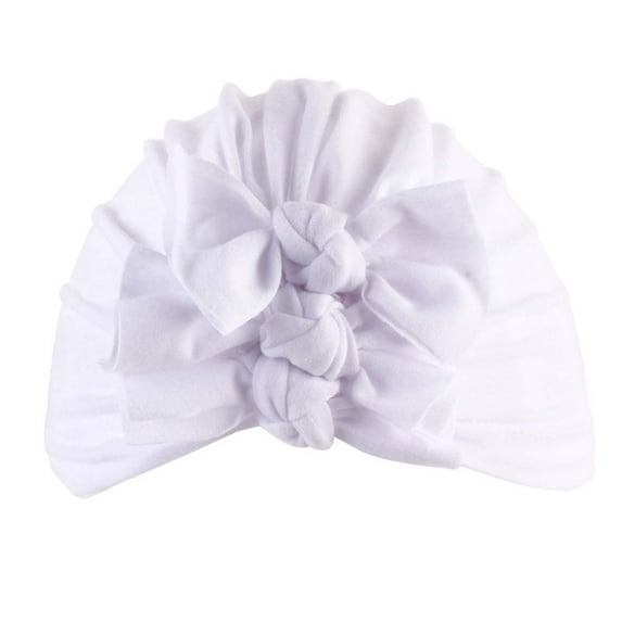 Odeerbi Baby Hats Boys Girls Hats Toddler Cute Knitted Cloth Solid Color Pleated Bow Hat Headband Accessories