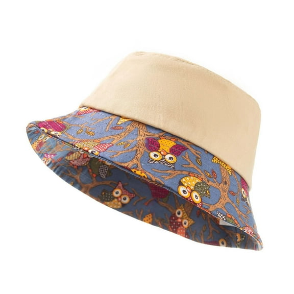 Odeerbi Baby Hats Boys Girls Sun Hat Printing Hat Sunshade Children Fisherman Hat Seaside Sunscreen