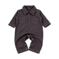 thumbnail image 1 of Odeerbi Baby Infant Boys Girls Clothes Baby Jumpsuit Romper Thin Warm Cotton Jumpsuit 2024 Long Sleeve Climbing Clothes Gray 6-12 Months, 1 of 4