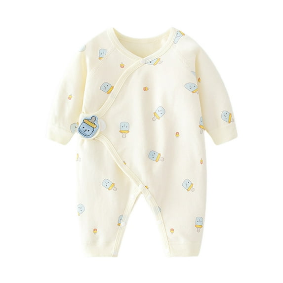 Odeerbi Baby Infant Boys Girls Clothes Baby Jumpsuit Romper Thin Warm Cotton Jumpsuit 2025 Long Sleeve Climbing Clothes Beige 6 Months