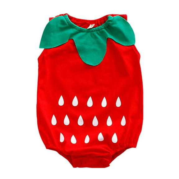 Odeerbi Baby Infant Boys Girls Clothes Baby Jumpsuit Romper Toddler Kids Fashion Cute Watermelon Shapes Print 2025 Casual Romper Red 0-6 Months