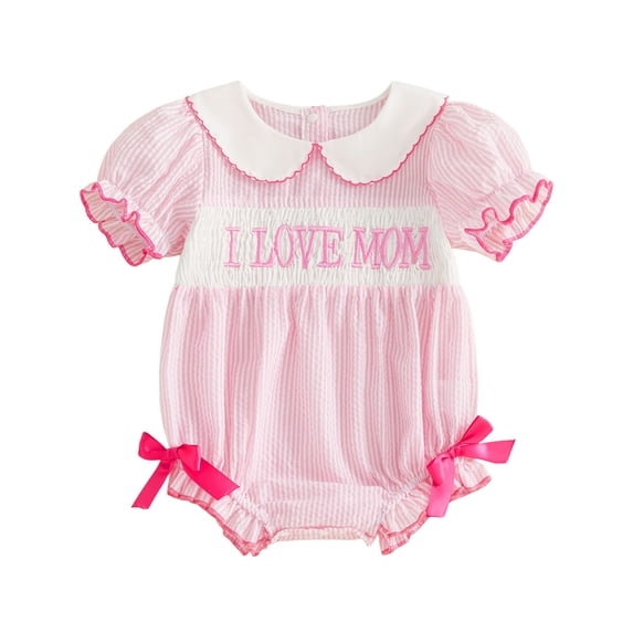 Odeerbi Baby Infant Boys Girls Clothes Baby Jumpsuit Romper Toddler Short Sleeve Letter Print T-Shirt Jumpsuit