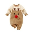 thumbnail image 1 of Odeerbi Baby Infant Boys Girls Clothes Christmas Jumpsuit Baby Romper Babies Infants Young Children's 2024 Long Sleeved Clothing Winter Jumpsuits Christmas Clothing Khaki 3-6 Months, 1 of 4
