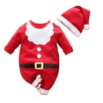 thumbnail image 1 of Odeerbi Baby Infant Boys Girls Clothes Christmas Jumpsuit Baby Romper Babies Infants Young Children's Long Sleeved Clothing Winter Jumpsuits Christmas Clothing Red 9-12 Months, 1 of 3