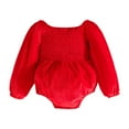 thumbnail image 1 of Odeerbi Baby Infant Boys Girls Clothes Christmas Jumpsuit Baby Romper My First Christmas Romper Dress Velvet Smocked Fall Winter Dress Birthday Dress Red 9-12 Months, 1 of 5