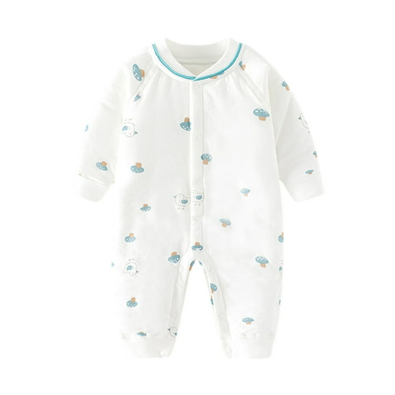 Odeerbi Baby Infant Boys Girls Clothes Baby Jumpsuit Romper Fall Winter Warm Quilted Jumpsuit Boneless Vest Thin Cotton Thickened Romper White 3-6 Months