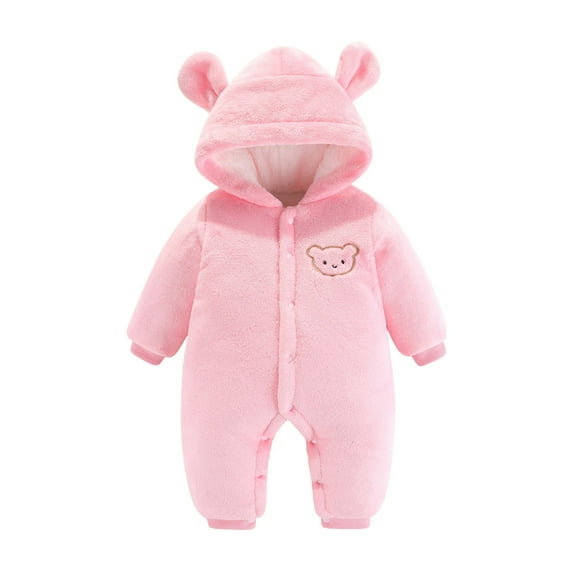 Odeerbi Baby Infant Boys Girls Clothes Winter Jumpsuit Baby Romper Fall Winter Thickening Jumpsuit 2025 Long Sleeves Climbing Jumpsuit Baby Winter Cotton Clothes Pink 6 Months