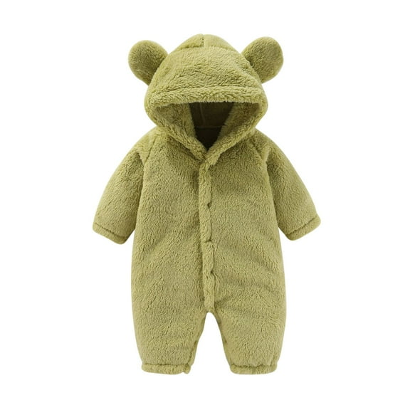 Odeerbi Baby Infant Boys Girls Clothes Winter Jumpsuit Baby Romper Fall Winter Thickening Jumpsuit 2025 Long Sleeves Climbing Jumpsuit Baby Winter Cotton Clothes Olive Green 12 Months