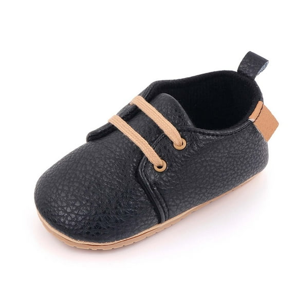 Odeerbi Baby Infant Boys Girls Soft Sole Prewalker Shoes Lace Up Soft Soled Shoes 2025 Casual Baby Shoes Black