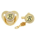 thumbnail image 1 of Odeerbi Pacifier 26 Letter Name Initials Clip Silicone Golden Shiny B, 1 of 4