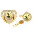 thumbnail image 1 of Odeerbi Pacifier 26 Letter Name Initials Clip Silicone Golden Shiny E, 1 of 4