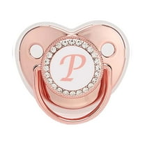 Odeerbi Pacifier 26 Letter Name Initials Clip Silicone Golden Shiny M