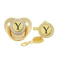 thumbnail image 1 of Odeerbi Pacifier 26 Letter Name Initials Clip Silicone Golden Shiny Y, 1 of 4