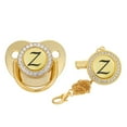 thumbnail image 1 of Odeerbi Pacifier 26 Letter Name Initials Clip Silicone Golden Shiny Z, 1 of 4