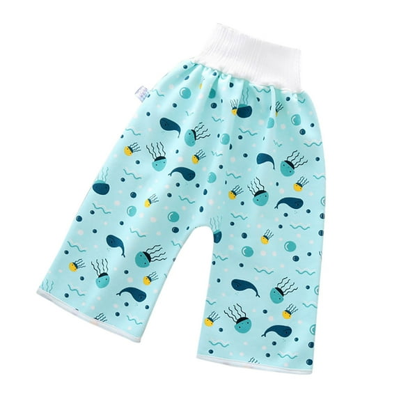 Odeerbi Baby Pants Comfy Children's Diaper Waterproof Leakproof Elastic Waist Loose Shorts