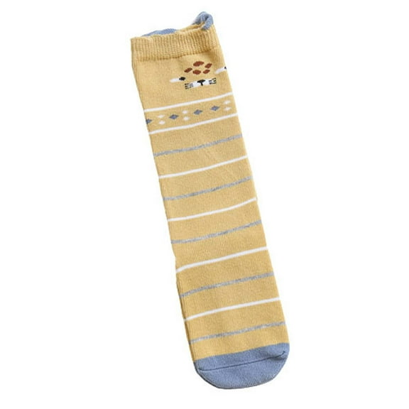 Odeerbi Baby Toddler Socks Boys Girls Cute Cartoon Stocking Keep Warm Soft Non-slip Indoor Socks Yellow