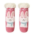 thumbnail image 1 of Odeerbi Baby Toddler Socks Boys Girls Solid Color Cartoon Socks Keep Warm Plush Kids Soft Non-slip Indoor Socks Hot Pink, 1 of 9