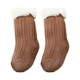 thumbnail image 1 of Odeerbi Baby Toddler Socks Thick Wool Lamb Velvet Childrens Floor Socks Solid Color Non-slip Socks Coffee, 1 of 6